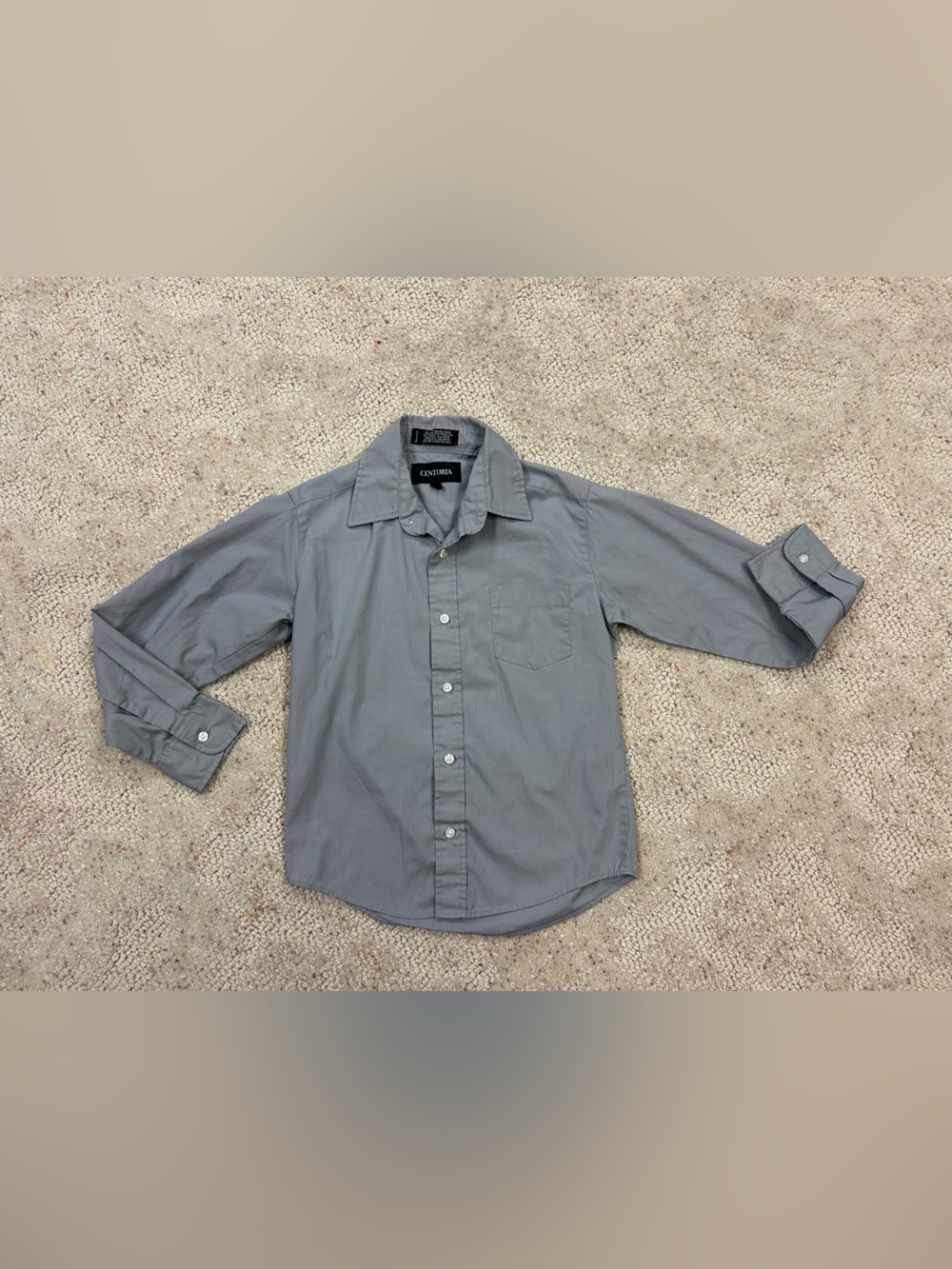 Centuria Boys Light Gray Button-Down Shirt size 8